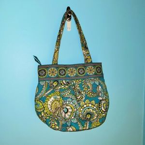 Vera Bradley Green & Blue Peacock Shoulder Bag Purse
